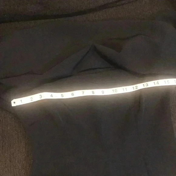 ASOS Navy Split Bell Sleeves Faux Top On/Off Shoulder Zipper Back Jumpsuit-Sz 4 - Picture 15 of 16